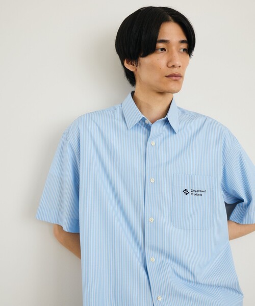 City Ambient Products(シティアンビエントプロダクツ)の「City Ambient Products: レギュラーカラー ブロード オーバー シャツ (半袖)(Tシャツ/カットソー・メンズ・グリーン/ブラック/ライトブルー/ブルー・LARGE/MEDIUM/SMALL)」の1枚目の写真
