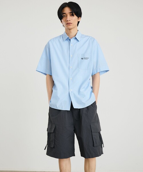 City Ambient Products(シティアンビエントプロダクツ)の「City Ambient Products: レギュラーカラー ブロード オーバー シャツ (半袖)(Tシャツ/カットソー・メンズ・グリーン/ブラック/ライトブルー/ブルー・LARGE/MEDIUM/SMALL)」の6枚目の写真