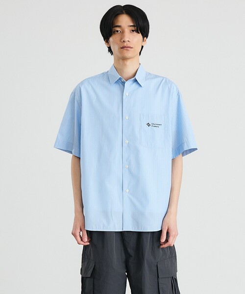 City Ambient Products(シティアンビエントプロダクツ)の「City Ambient Products: レギュラーカラー ブロード オーバー シャツ (半袖)(Tシャツ/カットソー・メンズ・グリーン/ブラック/ライトブルー/ブルー・LARGE/MEDIUM/SMALL)」の8枚目の写真