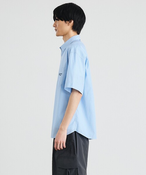 City Ambient Products(シティアンビエントプロダクツ)の「City Ambient Products: レギュラーカラー ブロード オーバー シャツ (半袖)(Tシャツ/カットソー・メンズ・グリーン/ブラック/ライトブルー/ブルー・LARGE/MEDIUM/SMALL)」の9枚目の写真