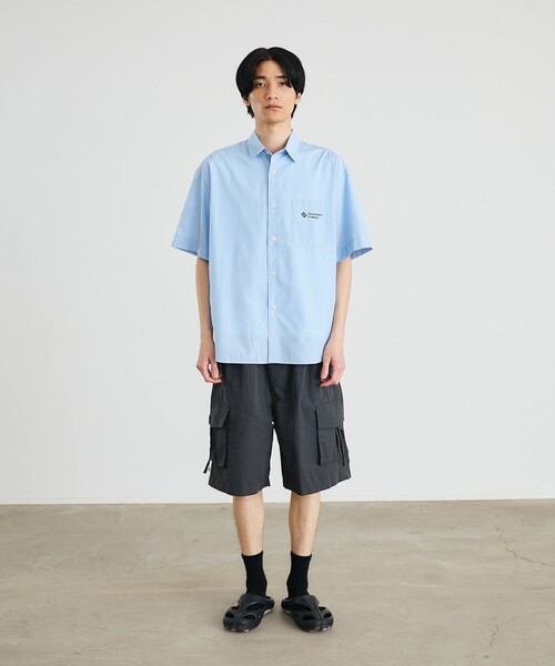 City Ambient Products(シティアンビエントプロダクツ)の「City Ambient Products: レギュラーカラー ブロード オーバー シャツ (半袖)(Tシャツ/カットソー・メンズ・グリーン/ブラック/ライトブルー/ブルー・LARGE/MEDIUM/SMALL)」の12枚目の写真