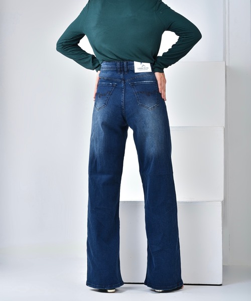 London Denim(ロンドンデニム)の「London Denim(Hampton)Ultra wide Buggy(デニムパンツ・レディース・ダークインディゴブルー/インディゴブルー・S/M/L/LL)」の4枚目の写真