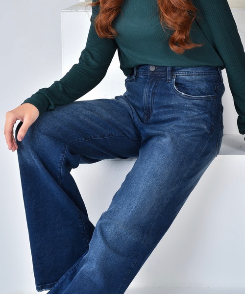 London Denim(ロンドンデニム)の「London Denim(Hampton)Ultra wide Buggy(デニムパンツ・レディース・ダークインディゴブルー/インディゴブルー・S/M/L/LL)」の6枚目の写真