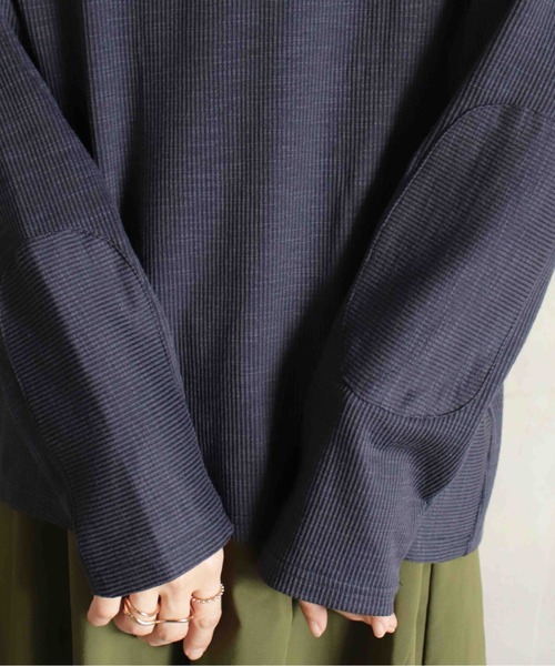 BITTOKO（ビットコ）の「定番ワッフル切替ロンT（Tシャツ/カットソー・レディース・サックスブルー/オレンジ/パープル/ネイビー/ホワイト・FREE）」の15枚目の写真