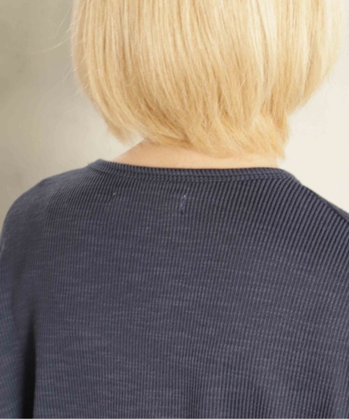 BITTOKO（ビットコ）の「定番ワッフル切替ロンT（Tシャツ/カットソー・レディース・サックスブルー/オレンジ/パープル/ネイビー/ホワイト・FREE）」の17枚目の写真