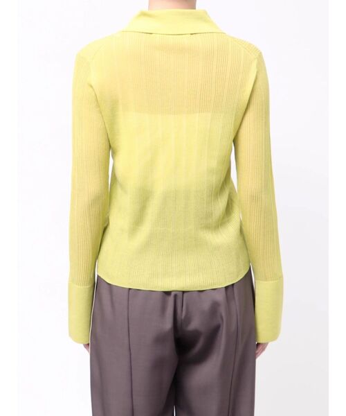 LAGUNAMOON（ラグナムーン）の「シャツカラーシアーニットプルオーバー（Tシャツ/カットソー・レディース・ブラック/アイボリー/グリーン・FREE）」の4枚目の写真