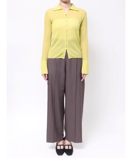 LAGUNAMOON（ラグナムーン）の「シャツカラーシアーニットプルオーバー（Tシャツ/カットソー・レディース・ブラック/アイボリー/グリーン・FREE）」の9枚目の写真