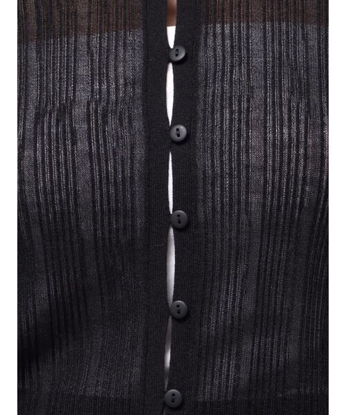 LAGUNAMOON（ラグナムーン）の「シャツカラーシアーニットプルオーバー（Tシャツ/カットソー・レディース・ブラック/アイボリー/グリーン・FREE）」の11枚目の写真