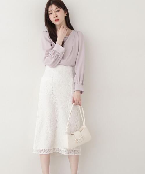 PROPORTION BODY DRESSING(プロポーションボディドレッシング)の「デコルテニュアンスブラウス / 1215110312(シャツ/ブラウス・レディース・グレー/ホワイト系その他/ブルー/イエロー・SMALL/MEDIUM)」の7枚目の写真