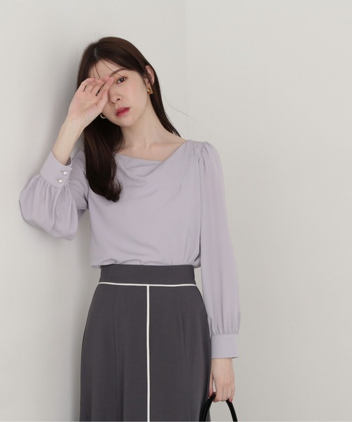 PROPORTION BODY DRESSING（プロポーションボディドレッシング）の「デコルテニュアンスブラウス / 1215110312（シャツ/ブラウス・レディース・グレー/ホワイト系その他/ブルー/イエロー・SMALL/MEDIUM）」の20枚目の写真