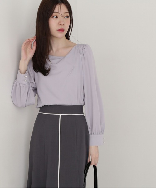 PROPORTION BODY DRESSING（プロポーションボディドレッシング）の「デコルテニュアンスブラウス / 1215110312（シャツ/ブラウス・レディース・グレー/ホワイト系その他/ブルー/イエロー・SMALL/MEDIUM）」の21枚目の写真