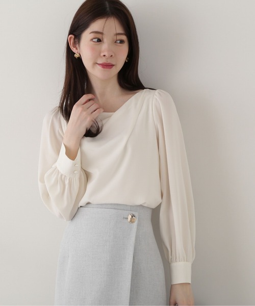 PROPORTION BODY DRESSING（プロポーションボディドレッシング）の「デコルテニュアンスブラウス / 1215110312（シャツ/ブラウス・レディース・グレー/ホワイト系その他/ブルー/イエロー・SMALL/MEDIUM）」の14枚目の写真