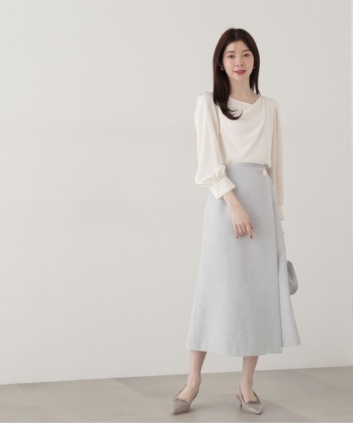 PROPORTION BODY DRESSING（プロポーションボディドレッシング）の「デコルテニュアンスブラウス / 1215110312（シャツ/ブラウス・レディース・グレー/ホワイト系その他/ブルー/イエロー・SMALL/MEDIUM）」の18枚目の写真