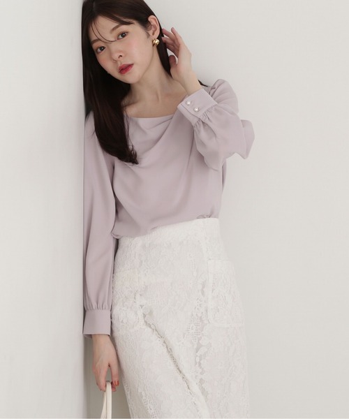 PROPORTION BODY DRESSING（プロポーションボディドレッシング）の「デコルテニュアンスブラウス / 1215110312（シャツ/ブラウス・レディース・グレー/ホワイト系その他/ブルー/イエロー・SMALL/MEDIUM）」の5枚目の写真