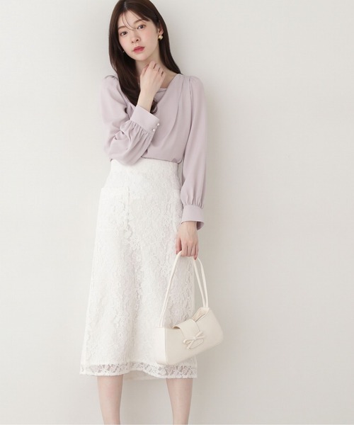 PROPORTION BODY DRESSING（プロポーションボディドレッシング）の「デコルテニュアンスブラウス / 1215110312（シャツ/ブラウス・レディース・グレー/ホワイト系その他/ブルー/イエロー・SMALL/MEDIUM）」の7枚目の写真