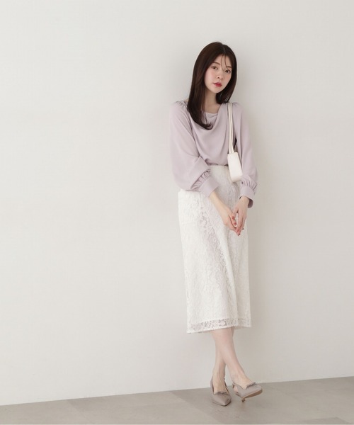 PROPORTION BODY DRESSING（プロポーションボディドレッシング）の「デコルテニュアンスブラウス / 1215110312（シャツ/ブラウス・レディース・グレー/ホワイト系その他/ブルー/イエロー・SMALL/MEDIUM）」の8枚目の写真