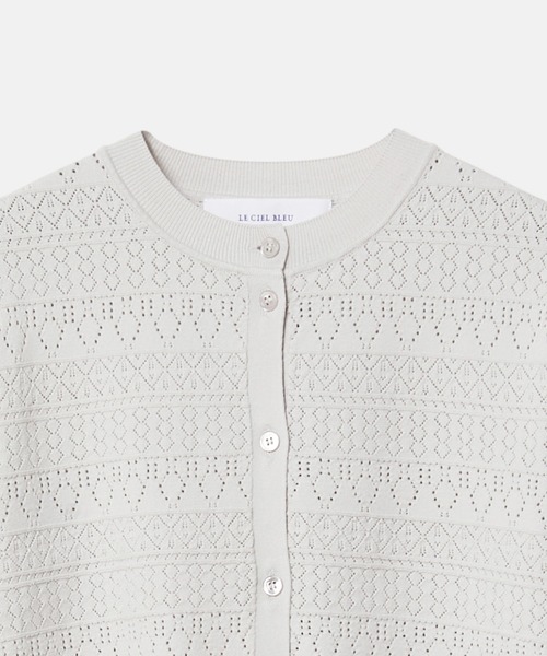 LE CIEL BLEU(ルシェルブルー)の「コンパクトニットカーディガン / Compact Knit Cardigan(カーディガン/ボレロ・レディース・ライトイエロー/ライトグレー/ブラック・36)」の15枚目の写真