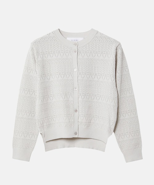 LE CIEL BLEU(ルシェルブルー)の「コンパクトニットカーディガン / Compact Knit Cardigan(カーディガン/ボレロ・レディース・ライトイエロー/ライトグレー/ブラック・36)」の14枚目の写真