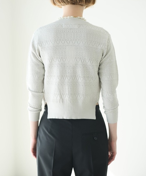 LE CIEL BLEU(ルシェルブルー)の「コンパクトニットカーディガン / Compact Knit Cardigan(カーディガン/ボレロ・レディース・ライトイエロー/ライトグレー/ブラック・36)」の13枚目の写真
