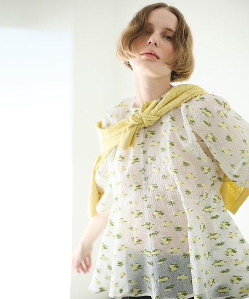 LE CIEL BLEU(ルシェルブルー)の「コンパクトニットカーディガン / Compact Knit Cardigan(カーディガン/ボレロ・レディース・ライトイエロー/ライトグレー/ブラック・36)」の20枚目の写真