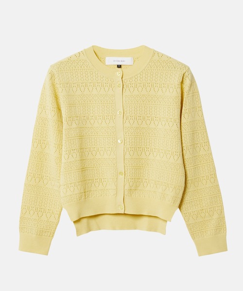 LE CIEL BLEU(ルシェルブルー)の「コンパクトニットカーディガン / Compact Knit Cardigan(カーディガン/ボレロ・レディース・ライトイエロー/ライトグレー/ブラック・36)」の19枚目の写真