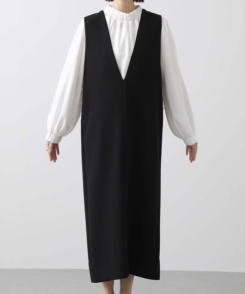 anana（アナナ）の「サイドパールＶネックジャンバースカート（ワンピース・レディース・ブラック・FREE）」の19枚目の写真