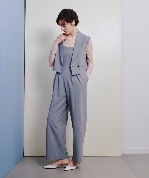 allureville（アルアバイル）の「幾何柄チュールトップス（Tシャツ/カットソー・レディース・オフホワイト/ブラック・2）」の7枚目の写真