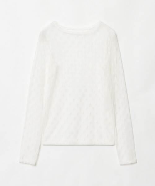 allureville（アルアバイル）の「幾何柄チュールトップス（Tシャツ/カットソー・レディース・オフホワイト/ブラック・2）」の8枚目の写真