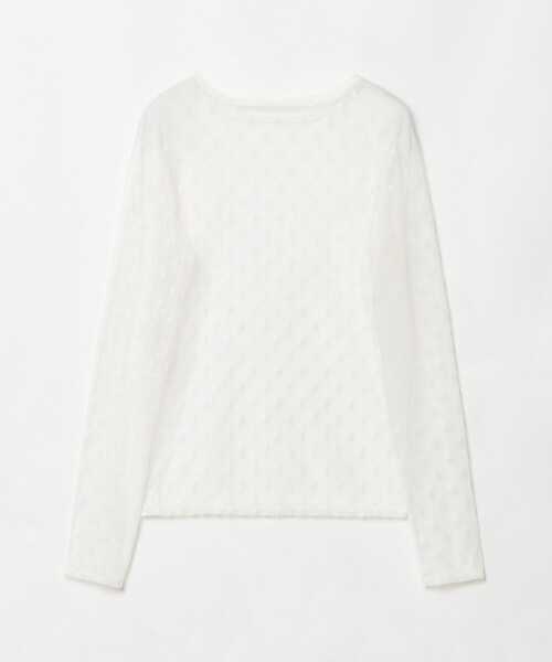 allureville（アルアバイル）の「幾何柄チュールトップス（Tシャツ/カットソー・レディース・オフホワイト/ブラック・2）」の9枚目の写真