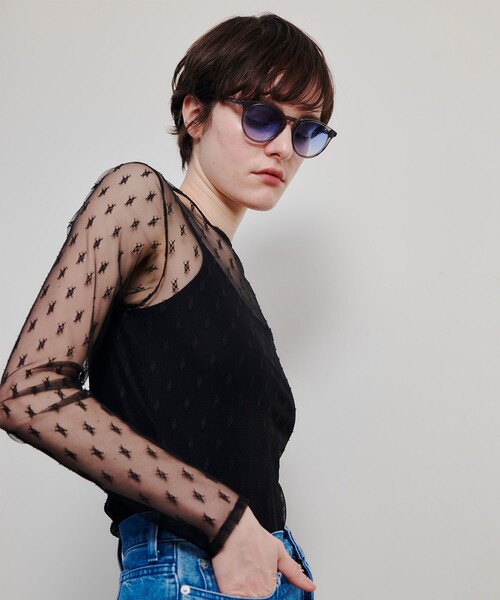 allureville（アルアバイル）の「幾何柄チュールトップス（Tシャツ/カットソー・レディース・オフホワイト/ブラック・2）」の11枚目の写真