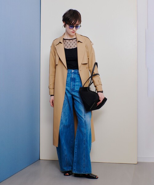 allureville（アルアバイル）の「幾何柄チュールトップス（Tシャツ/カットソー・レディース・オフホワイト/ブラック・2）」の13枚目の写真