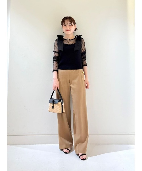 allureville（アルアバイル）の「幾何柄チュールトップス（Tシャツ/カットソー・レディース・オフホワイト/ブラック・2）」の20枚目の写真