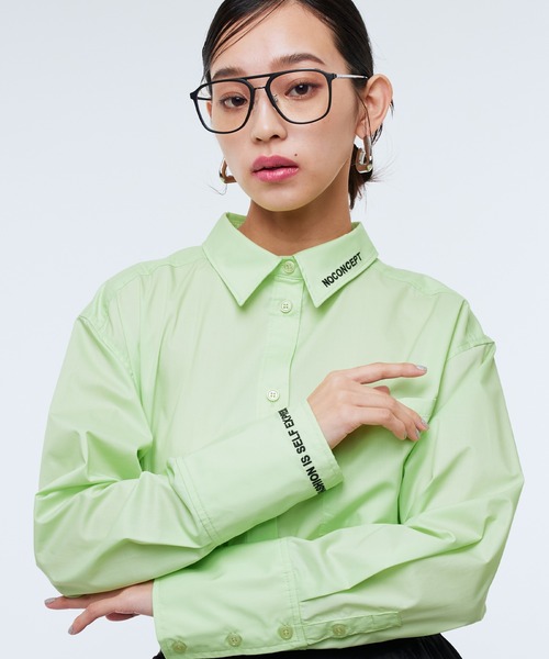 Narcissus（ナルシス）の「【Original】ロゴカラーシャツ/刺繍ロゴ《動画あり》（シャツ/ブラウス・レディース・ブルー/グリーン/ホワイト・FREE）」の3枚目の写真