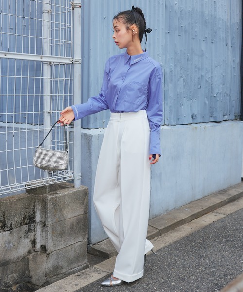 Narcissus（ナルシス）の「【Original】ロゴカラーシャツ/刺繍ロゴ《動画あり》（シャツ/ブラウス・レディース・ブルー/グリーン/ホワイト・FREE）」の19枚目の写真