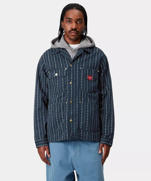 Carhartt WIP(カーハートダブリューアイピー)の「Carhartt WIP/カーハートダブリューアイピー DREWE CHORE COAT ジャケット/コート I034823(その他アウター・メンズ・インディゴブルー/オフホワイト/ブラック・M/L)」の6枚目の写真