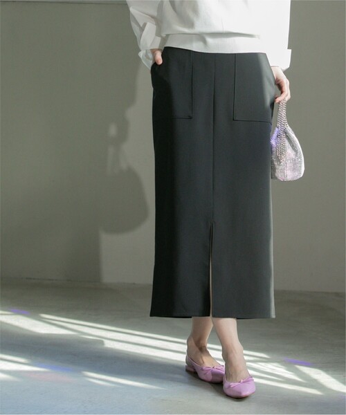 OPAQUE.CLIP（オペークドットクリップ）の「ストレッチダブルポケットタイトスカート【洗濯機洗い可/防シワ】（スカート・レディース・ブラック/カーキ/ライトベージュ・36/38/40/42）」の20枚目の写真