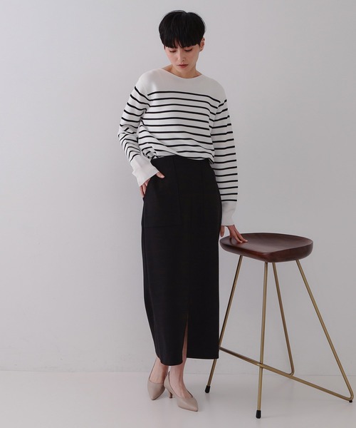 OPAQUE.CLIP（オペークドットクリップ）の「ストレッチダブルポケットタイトスカート【洗濯機洗い可/防シワ】（スカート・レディース・ブラック/カーキ/ライトベージュ・36/38/40/42）」の15枚目の写真