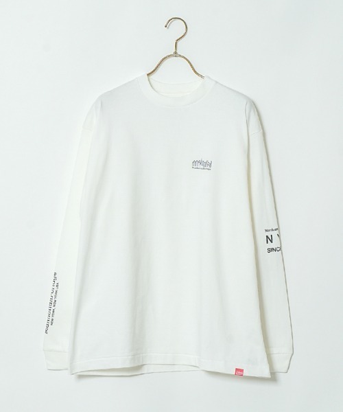Manhattan Portage（マンハッタンポーテージ）の「[MANHATTAN PORTAGE/マンハッタンポーテージ] ワンポイントスカイラインロゴ 袖プリントロンT（Tシャツ/カットソー・レディース・ホワイト/ライトグレー/ブラック・S/M/L/XL）」の7枚目の写真