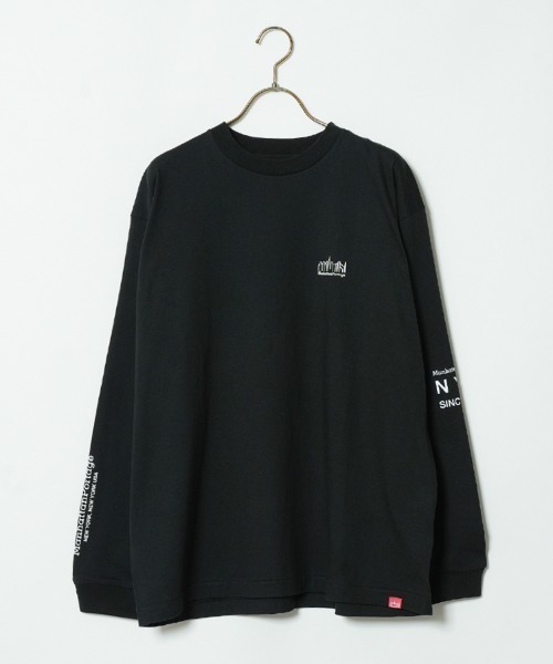 Manhattan Portage（マンハッタンポーテージ）の「[MANHATTAN PORTAGE/マンハッタンポーテージ] ワンポイントスカイラインロゴ 袖プリントロンT（Tシャツ/カットソー・レディース・ホワイト/ライトグレー/ブラック・S/M/L/XL）」の9枚目の写真