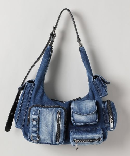 diesel マルチポケットデニムショルダーバッグ セール】マルチポケットデニムワンショルダー/450709