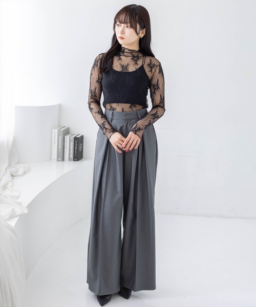 clear（クリア）の「ラメシアートップス[着回し抜群 レイヤード カジュアル] ≪再入荷≫（Tシャツ/カットソー・レディース・ベージュ系その他/ホワイト系その他/オフホワイト/ライトグレー/ミント/ブラック系その他/ブルー/ピンク・F）」の11枚目の写真