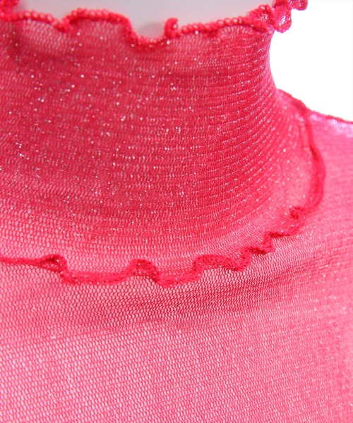 clear（クリア）の「ラメシアートップス[着回し抜群 レイヤード カジュアル] ≪再入荷≫（Tシャツ/カットソー・レディース・ベージュ系その他/ホワイト系その他/オフホワイト/ライトグレー/ミント/ブラック系その他/ブルー/ピンク・F）」の14枚目の写真