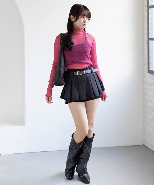 clear（クリア）の「ラメシアートップス[着回し抜群 レイヤード カジュアル] ≪再入荷≫（Tシャツ/カットソー・レディース・ベージュ系その他/ホワイト系その他/オフホワイト/ライトグレー/ミント/ブラック系その他/ブルー/ピンク・F）」の17枚目の写真