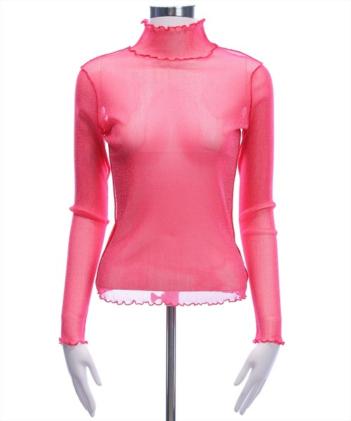 clear（クリア）の「ラメシアートップス[着回し抜群 レイヤード カジュアル] ≪再入荷≫（Tシャツ/カットソー・レディース・ベージュ系その他/ホワイト系その他/オフホワイト/ライトグレー/ミント/ブラック系その他/ブルー/ピンク・F）」の12枚目の写真