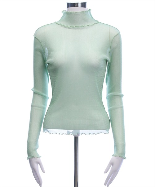 clear（クリア）の「ラメシアートップス[着回し抜群 レイヤード カジュアル] ≪再入荷≫（Tシャツ/カットソー・レディース・ベージュ系その他/ホワイト系その他/オフホワイト/ライトグレー/ミント/ブラック系その他/ブルー/ピンク・F）」の13枚目の写真