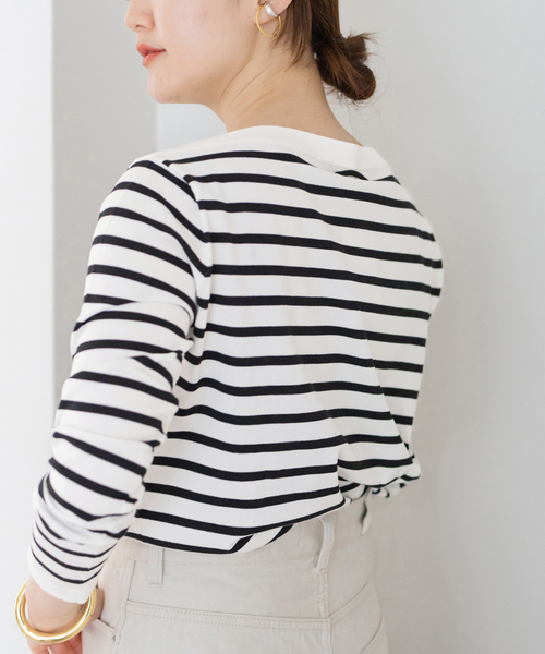 新品タグ付き　IENA　SEATTLE度詰めボーダーボートネックニット 追加》SEATTLE度詰めボーダーボートネックニット（ニット