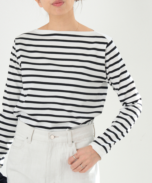 追加》SEATTLE度詰めボーダーボートネックニット（ニット/セーター