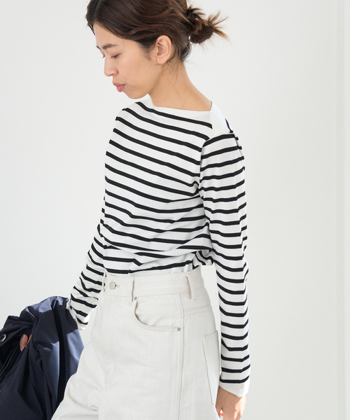 新品タグ付き　IENA　SEATTLE度詰めボーダーボートネックニット SEATTLE度詰めボーダーボートネックニット（ニット／セーター）｜IENA