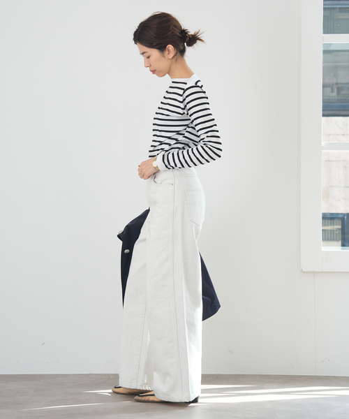 追加》SEATTLE度詰めボーダーボートネックニット（ニット/セーター