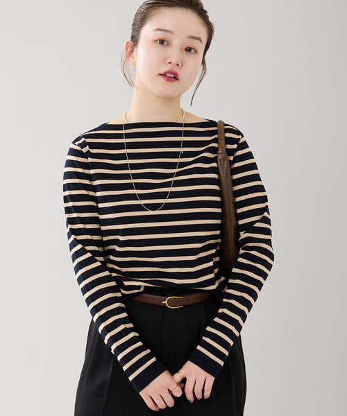 新品タグ付き　IENA　SEATTLE度詰めボーダーボートネックニット 追加》SEATTLE度詰めボーダーボートネックニット（ニット